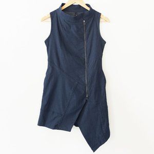 Porto San Francisco Asymmetrical Zip Vest - Dark Blue - Size 0